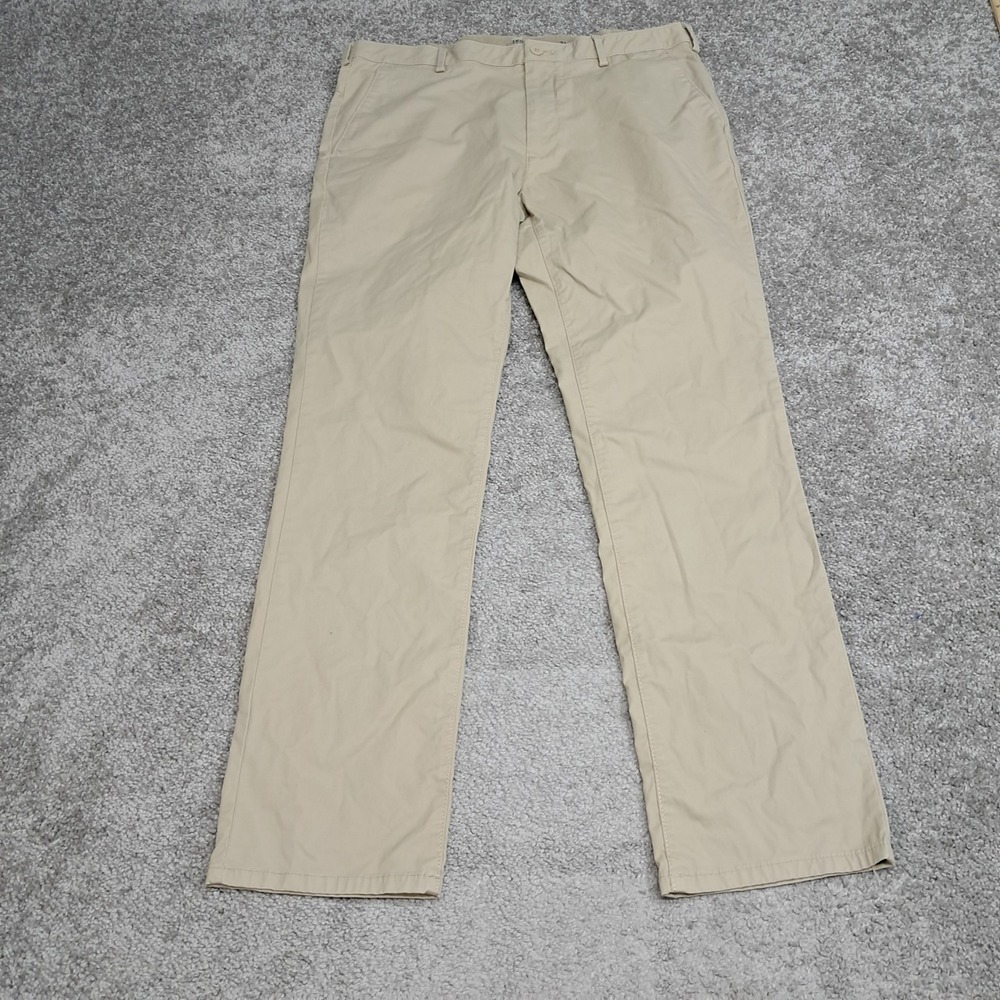 IZOD Advantage Performance Straight Fit Khaki Pants Mens 34x32 Tan Stretch Pant